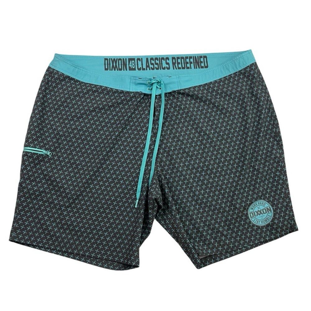 Dixxon Board Shorts Mens 48 Gray Drawstring Waist Surf Swim Trunks